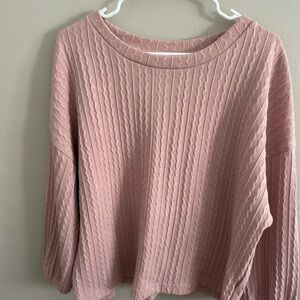 Pink Cable Knit Sweater